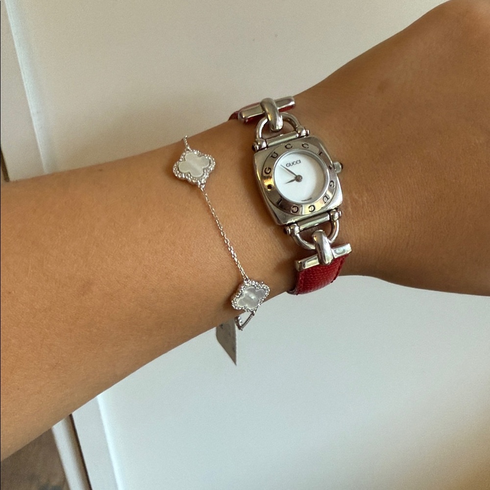 Rachael Zoe four leaf clover sterling silver adjustable bracelet